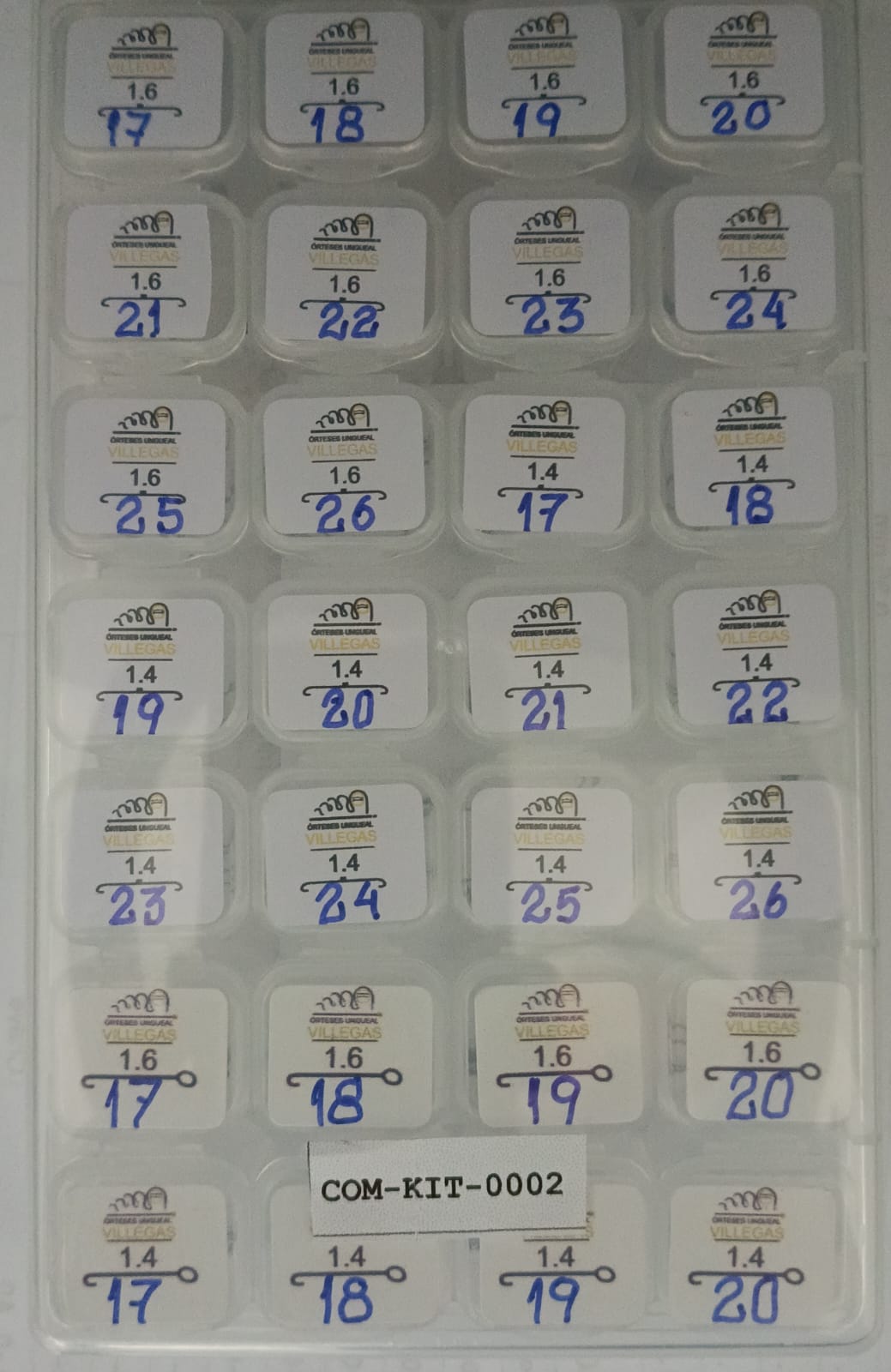 Kit Órtese Unha Encravada Villegas 112 Peças Podologia